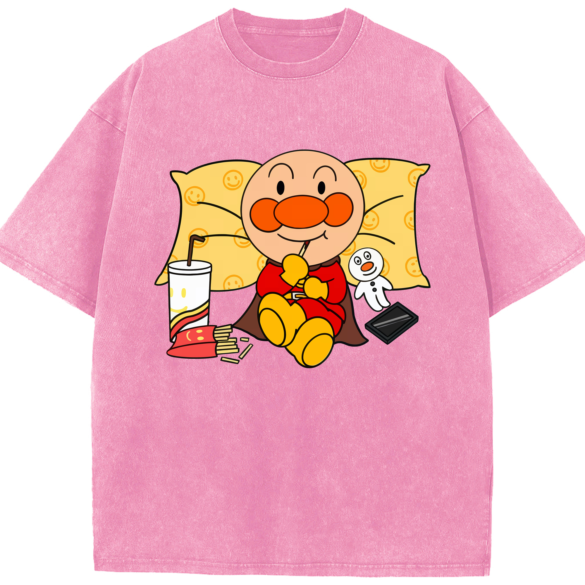 （画像用） アンパンマン Anpanman 綿100% ヴィンテージ風 半袖Tシャツ（フロントプリント）